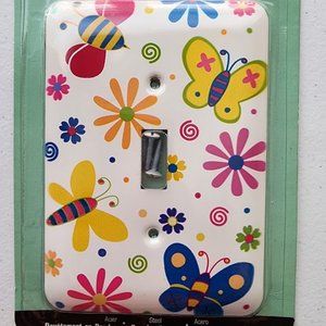 Elumina Butterfly Flower Power Light Wall Switch Plate Metal New.